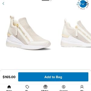 Michael Kors Cream Slip-On Sneakers with Gold Accents